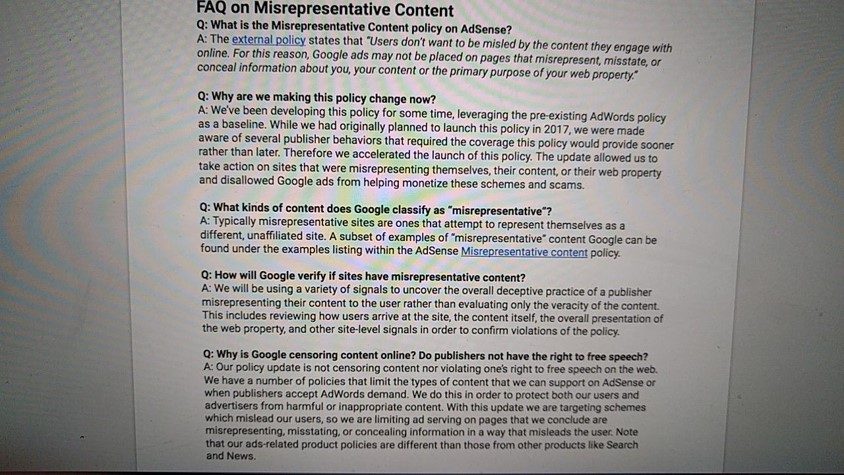 AdSense FAQ on 'fake news' and hate speech, page 2