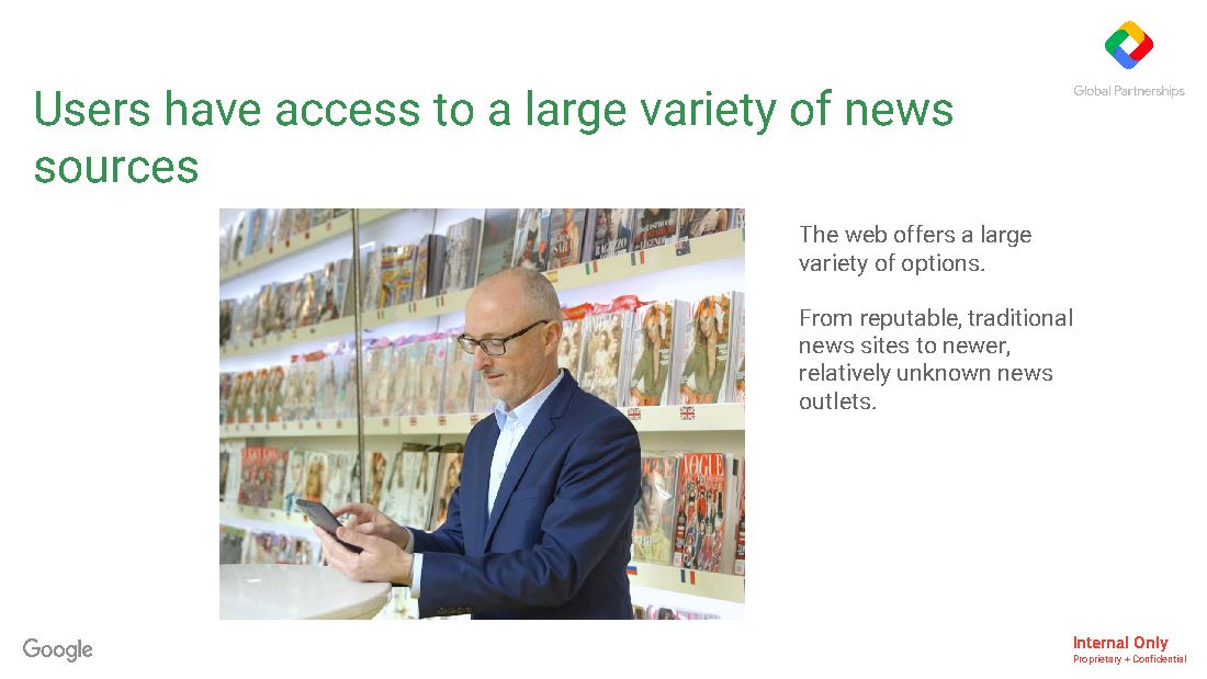 Training deck: 'Google efforts to address Fake News' (Dec. 2016), page 2