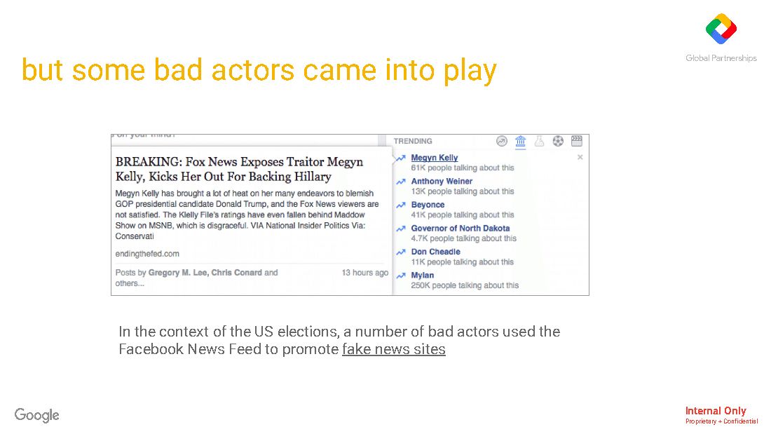 Training deck: 'Google efforts to address Fake News' (Dec. 2016), page 4