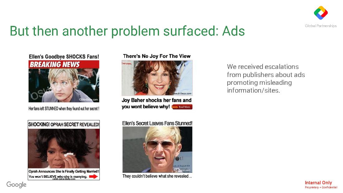 Training deck: 'Google efforts to address Fake News' (Dec. 2016), page 8