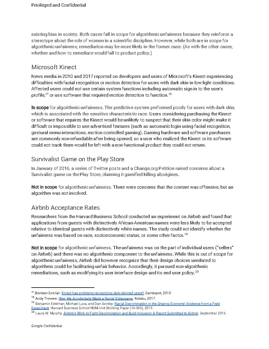 'Definition of Algorithmic Unfairness' (Feb. 2017), page 5
