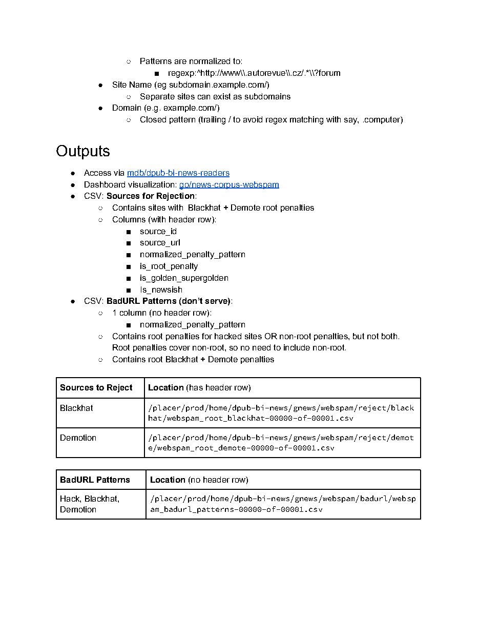 Design doc: feeding WebSpam manual actions to Google News (2017), page 4