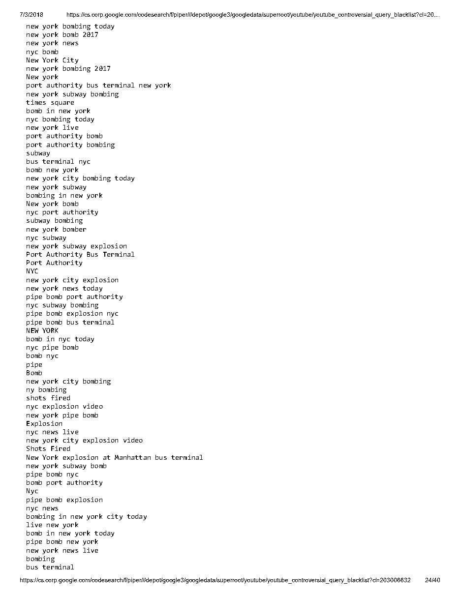 YouTube 'controversial query blacklist' (2018), page 24