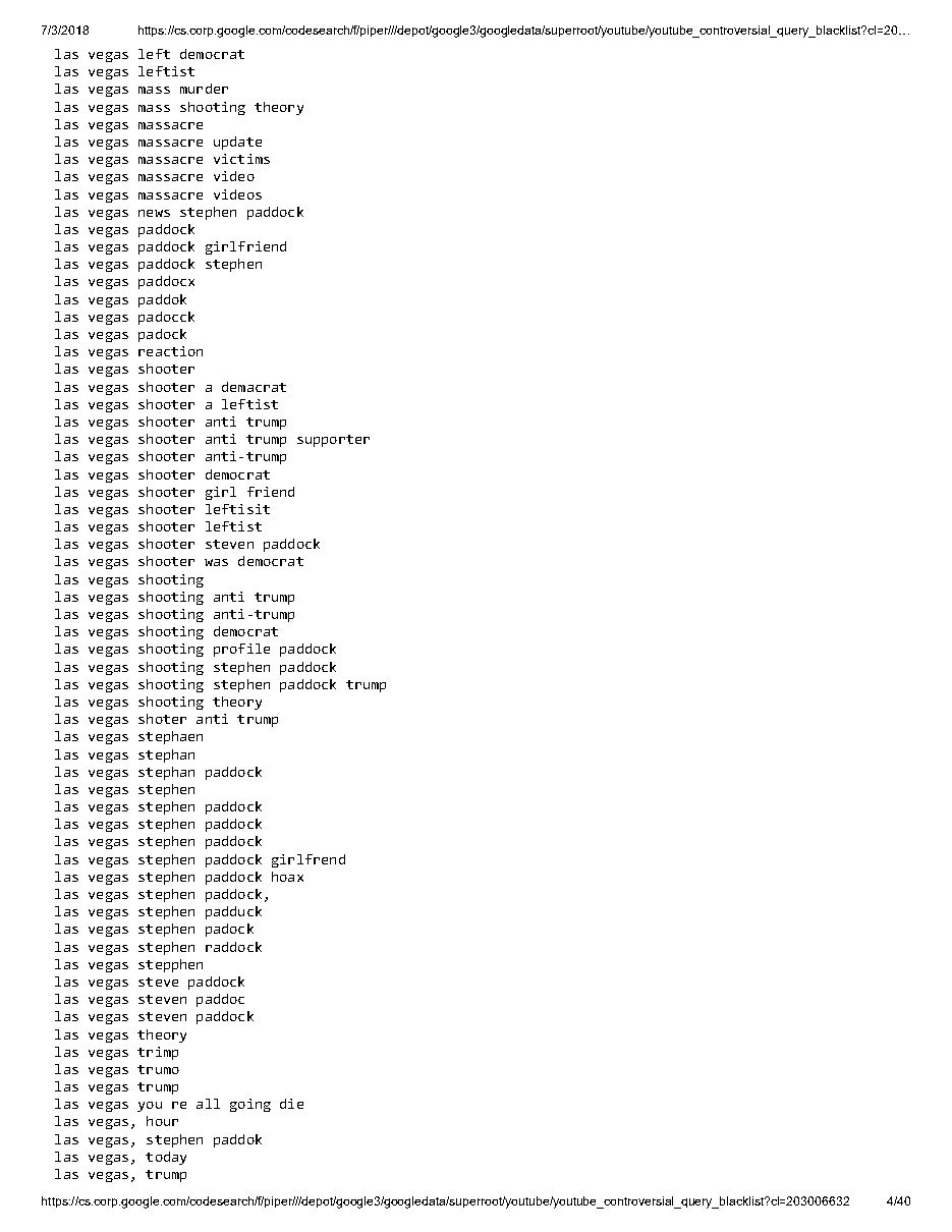 YouTube 'controversial query blacklist' (2018), page 4