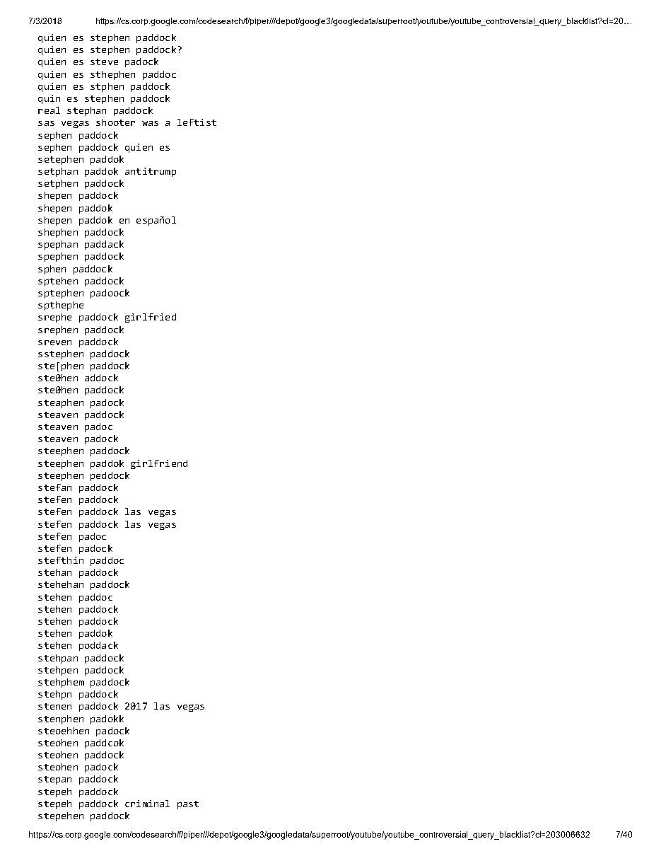 YouTube 'controversial query blacklist' (2018), page 7