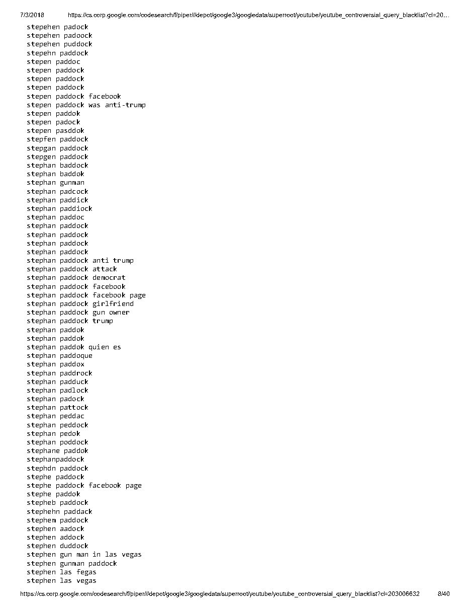 YouTube 'controversial query blacklist' (2018), page 8
